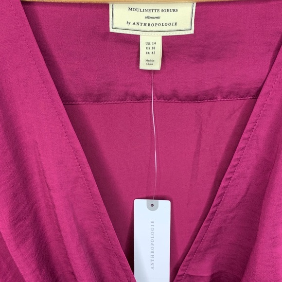 ❌sold❌ Moulinette Soeur Raspberry Brynn Tie Blouse - Picture 6 of 8